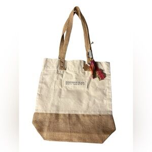 Canvas & Jute Tote Bag - 11" × 15.5"